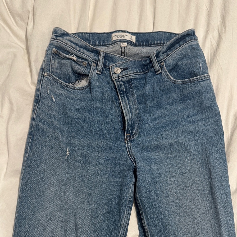 Light Blue Straight Leg Jeans